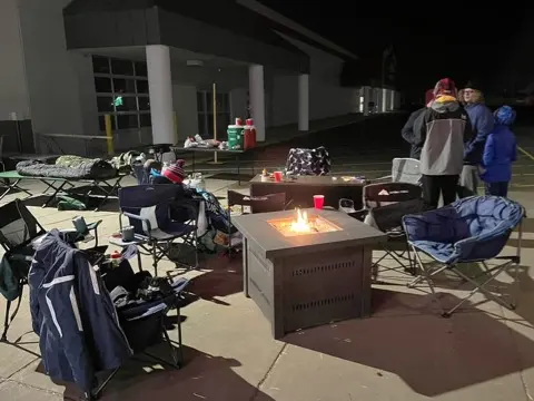 Boy Scouts Camping for Cans Dontations