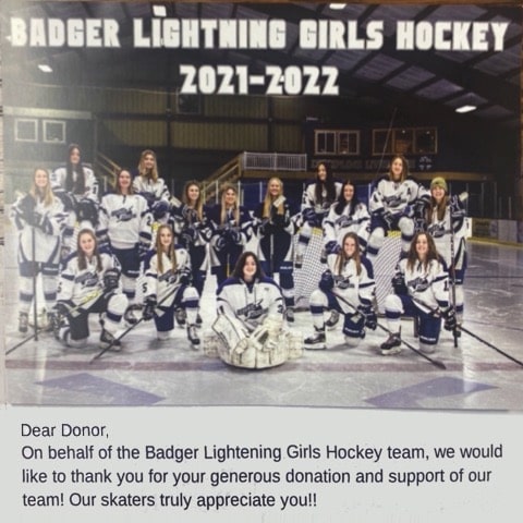 Girls Hockey Donation