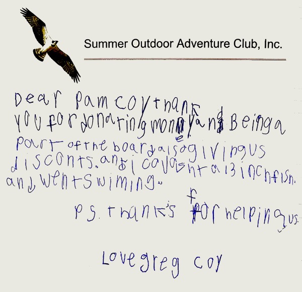 Summer outdoor Adventure Club Thank You