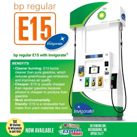 BP E15 new fuel at BP Express Mart