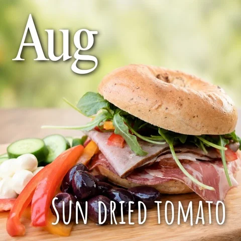 Aug Bagel of the Month Bagel Flavor of the Month